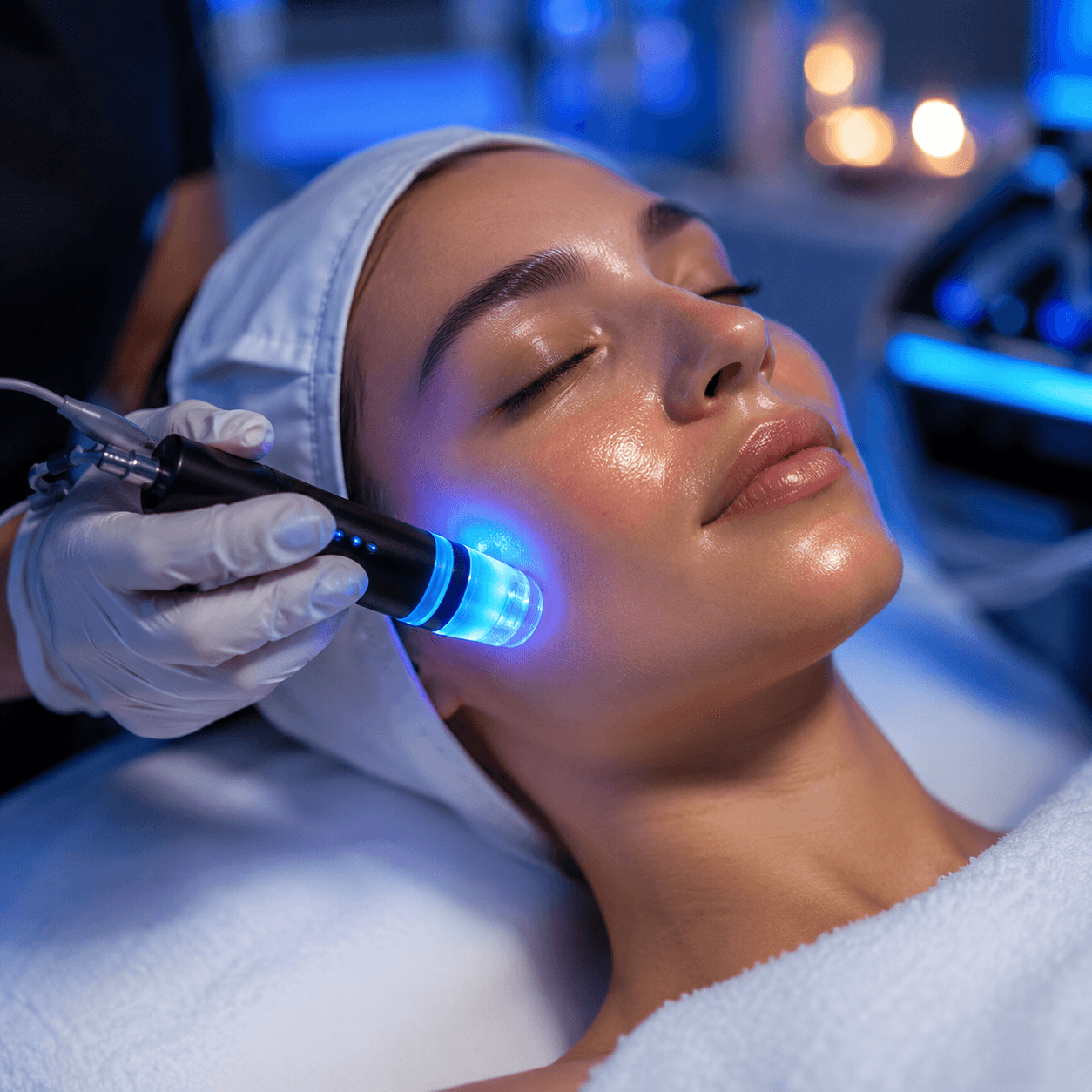 Aqua-tinted glow ritual underway