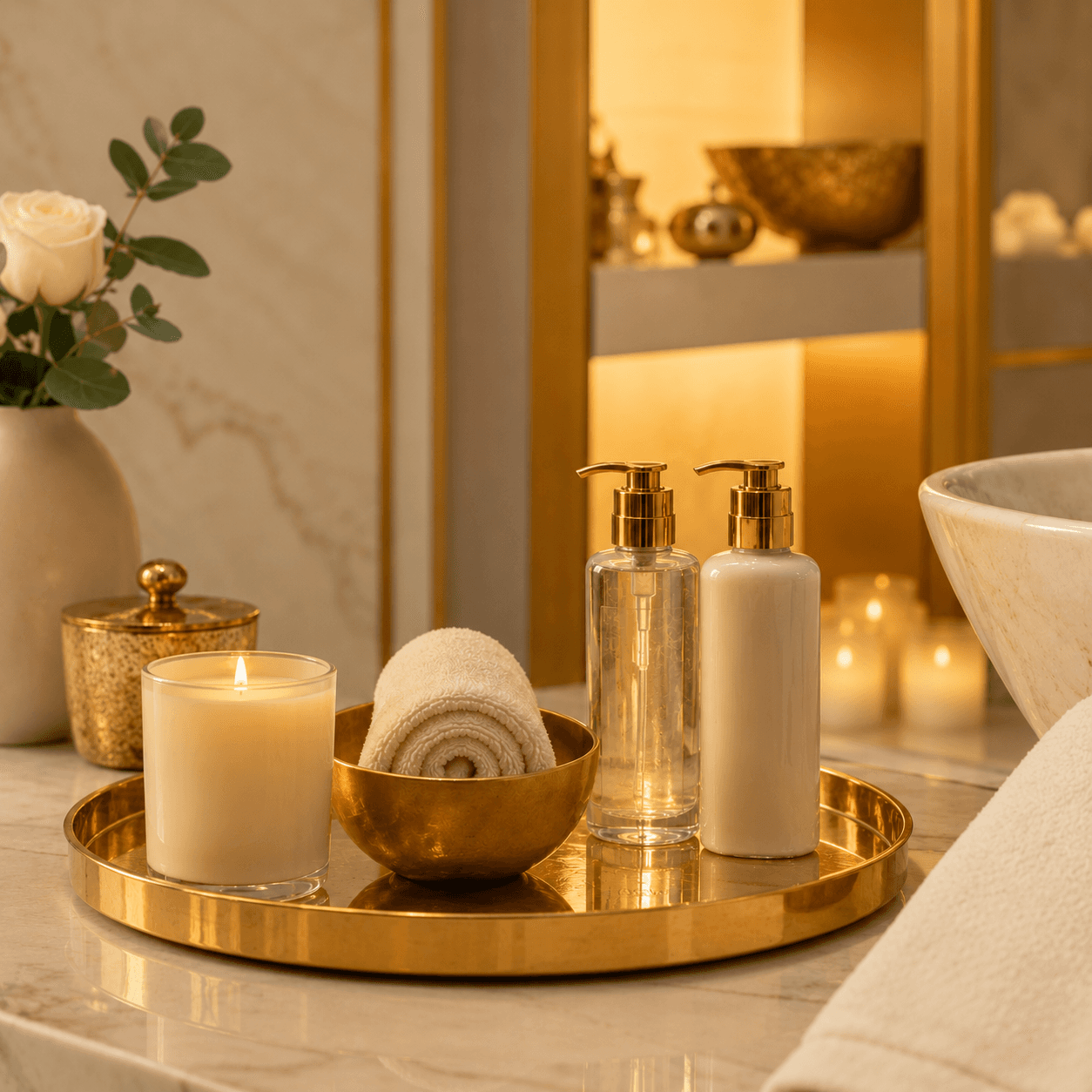 Vintage gold detailing inside Soul Heaven Spa